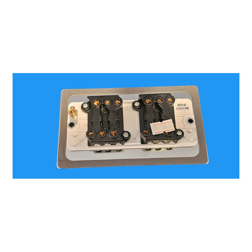 10A 4G 2W Switch Flat Plate Polished Chrome White Inserts One Electrical Avant