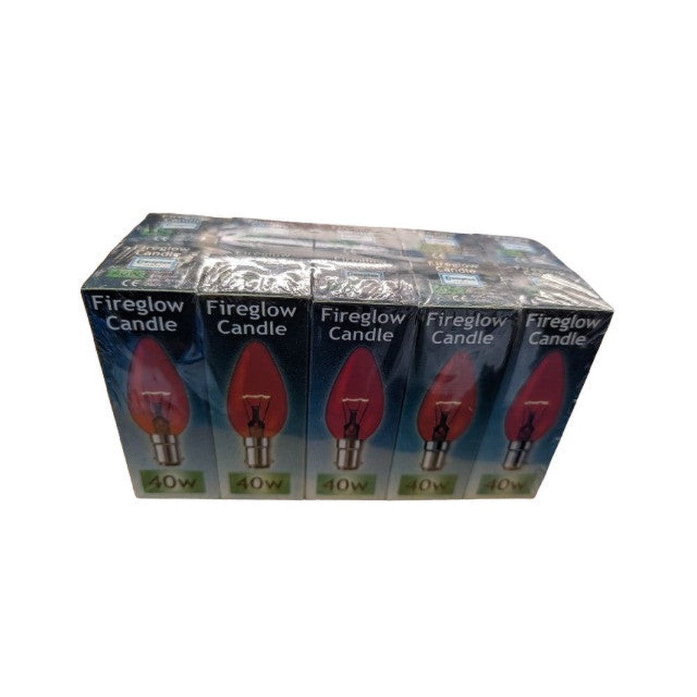 SBC-B15D 40W (Pack of 5 ) Crompton Fireglow Candle Light Bulb 240V 35mm