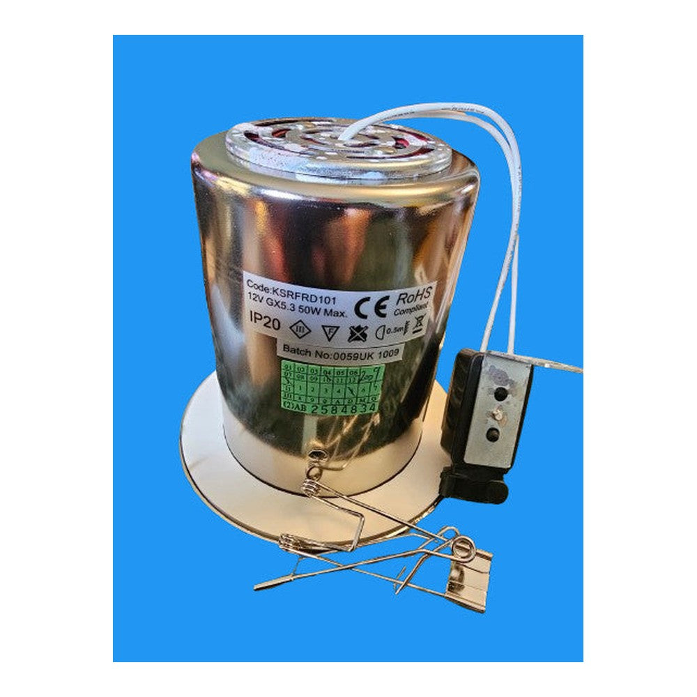 KSR Fire Rated Low Voltage Tilt Downlight Satin Chrome KSRFRD101 S