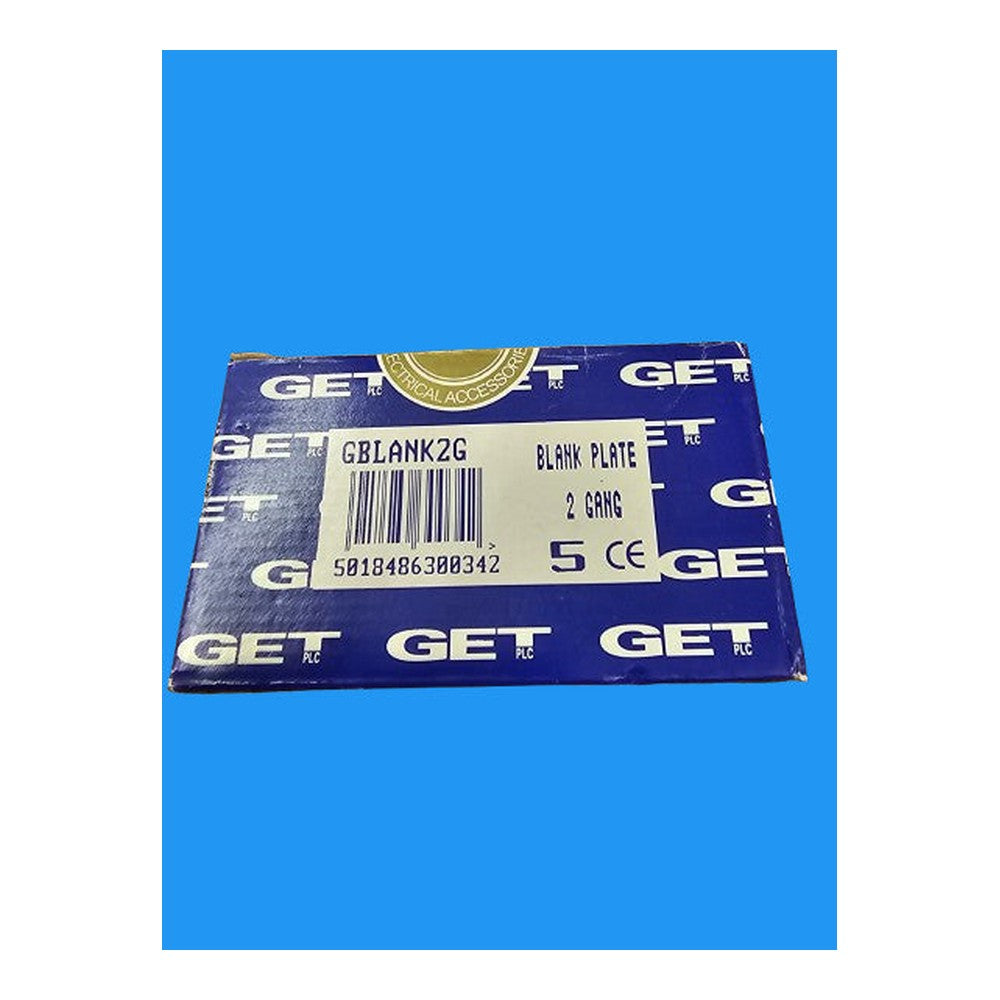 Box of 5 GET 2 Gang Blank Plate White