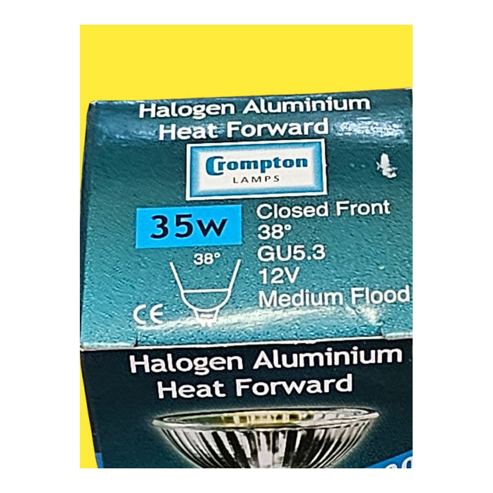 2 GU5.3 35W Crompton Halogen Aluminium Heat Forward Bulb shape Lamp Medium Flood