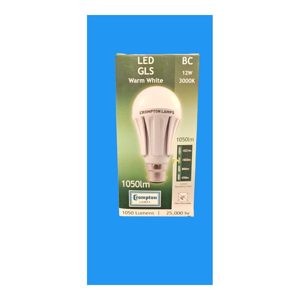 BC 12W LED GLS ( Pack of 3 ) Crompton Warm White 3000k Bulb Lamp 1050lm A+