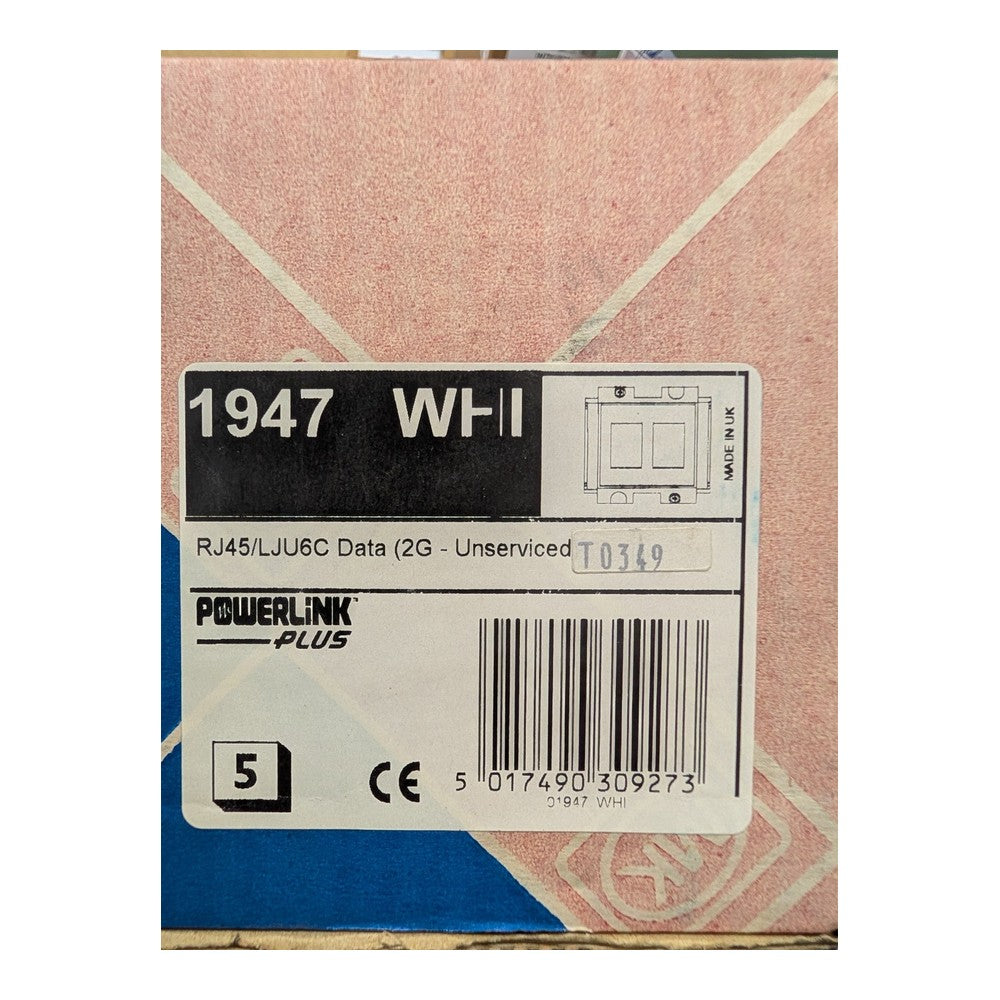 MK 1947WHI Powerlink RJ45/LJU6c 2G Data Module Floor Outlet Box Of 10