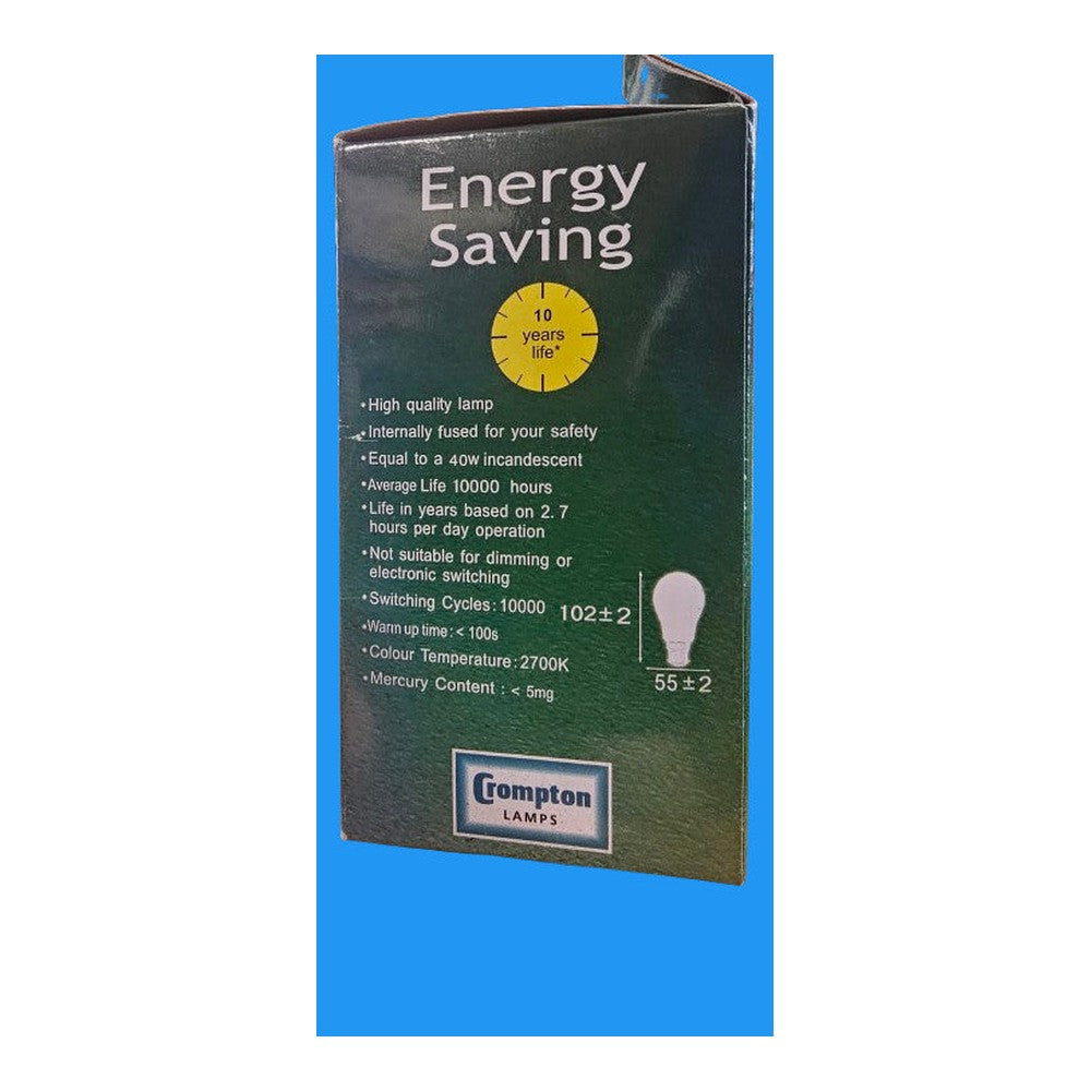 GLS BC 9W ( Pack of 3 ) Crompton High Quality Lamp Bulb 2700k Warm White 240v 43