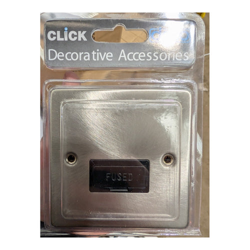 13A Fused Connection Unit Black Insert Click Deco Victorian Satin Chrome (2 pack