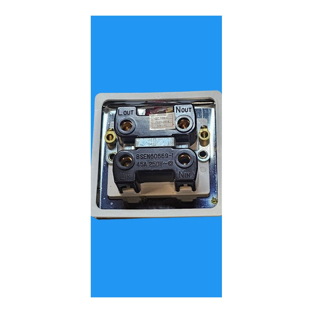 45A Double Pole Switch With Neon PC WH One Electrical Contractor +