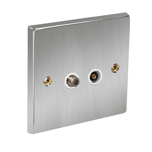 CED Satin Chrome Switches & Sockets - Axiom Electrical Fuse USB Cooker Flatplate
