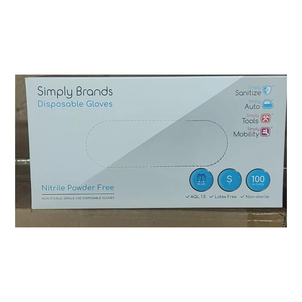 Simple Brand Medical Nitrile Disposable Gloves (Blue) Size S/Small
