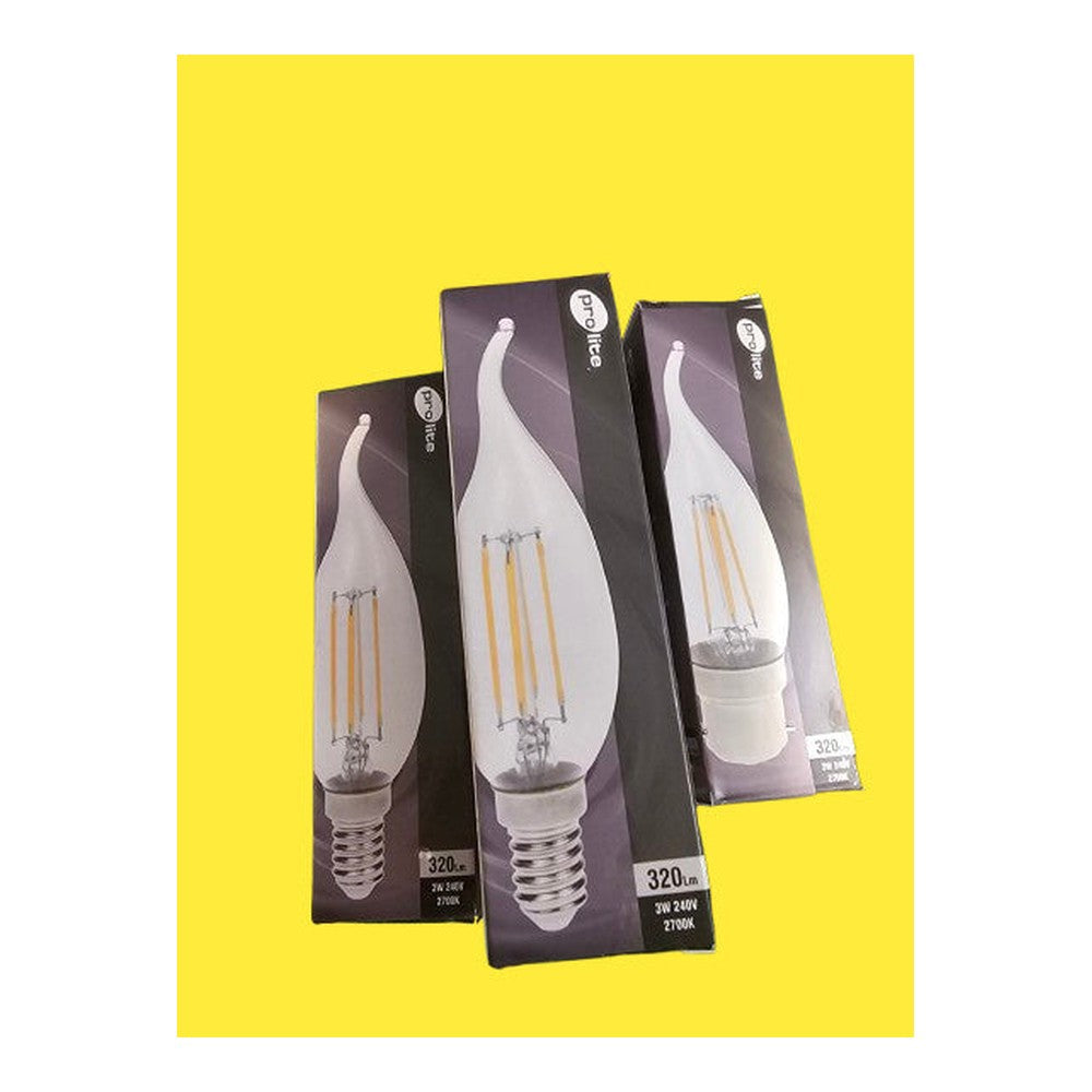 3w SES Candle Bulb Lamp Prolite Non-Dimmable 2700k Warm White 320Lm (Pack of 7)