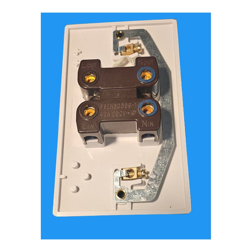 One Electrical 45A 5mm Superslim Cooker Switch Double Tall Plate With Neon