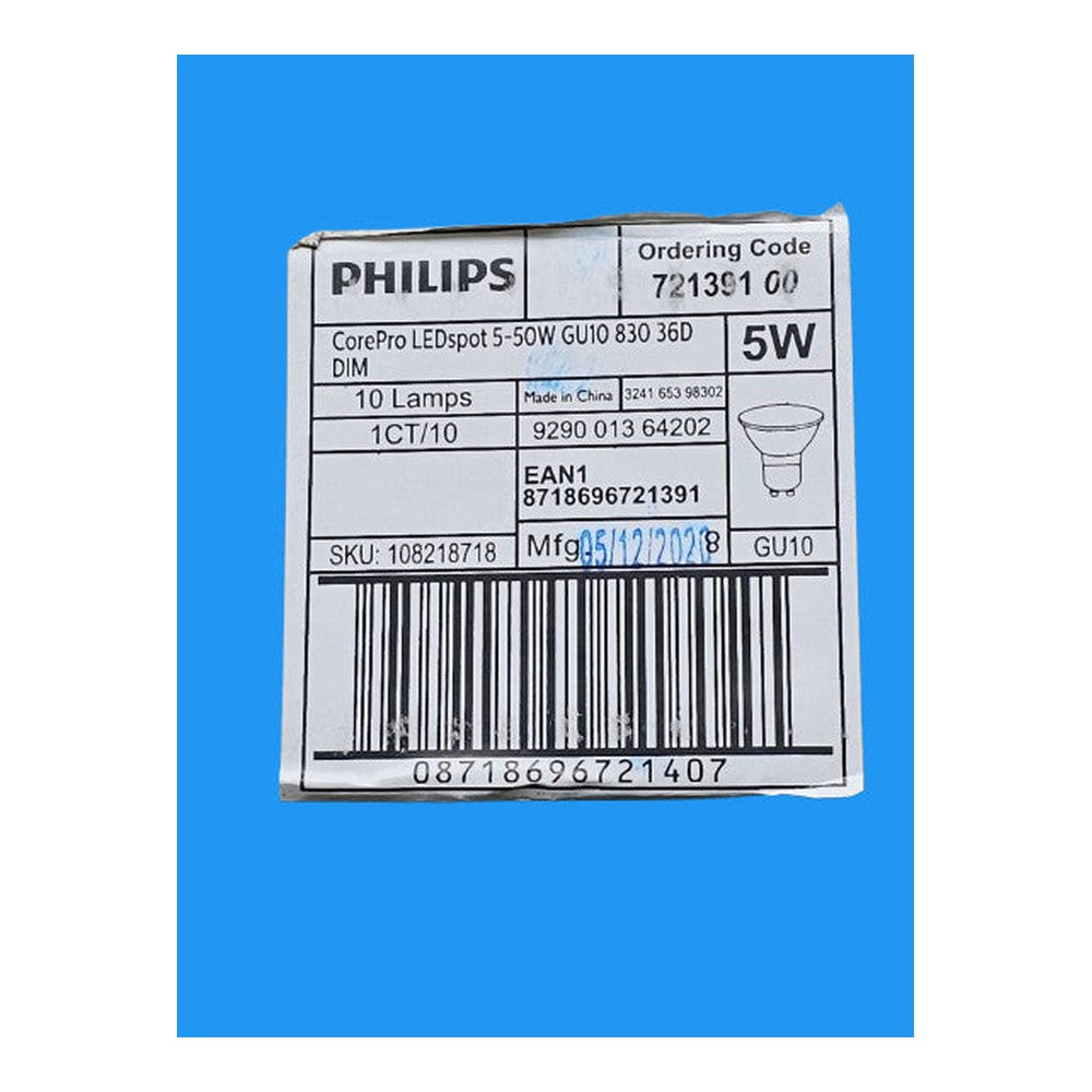 Philips 5w GU10 CorePro LED Spot Bulb Lamp 3000K Dimmable