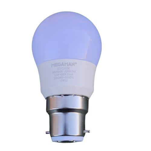 4 x B22 3.5 = 25w Megaman Bulb Lamp 250lm 4000k Cool White 15000H LED Classic