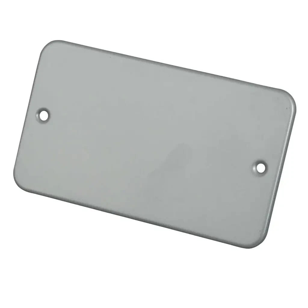 2 Gang Blank Plate Metal Clad Scolmore Click Mode CL061 Essentials (Pack of 2)