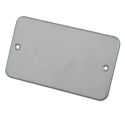 2 Gang Blank Plate Metal Clad Scolmore Click Mode CL061 Essentials (Pack of 2)