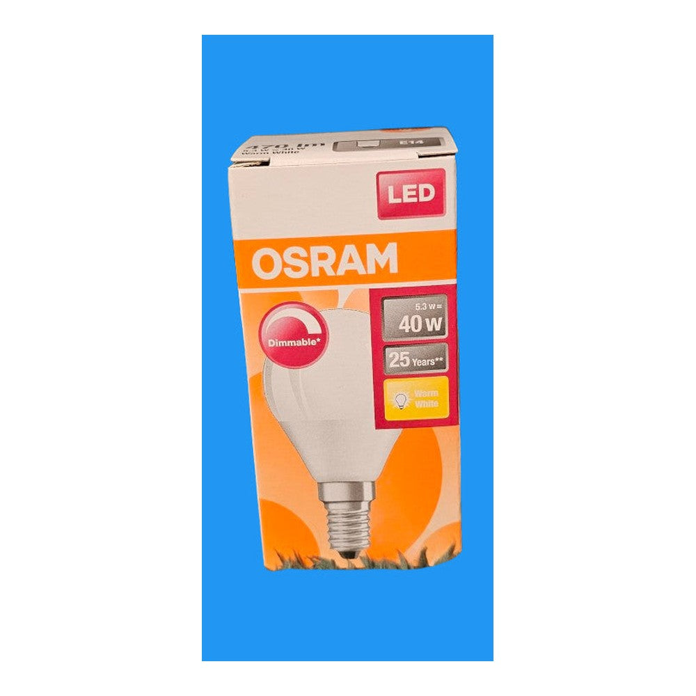 E14 5.3w = 40w x 2 Warm White Osram LED Superstar Classic P40 Dimmable 470lm A+