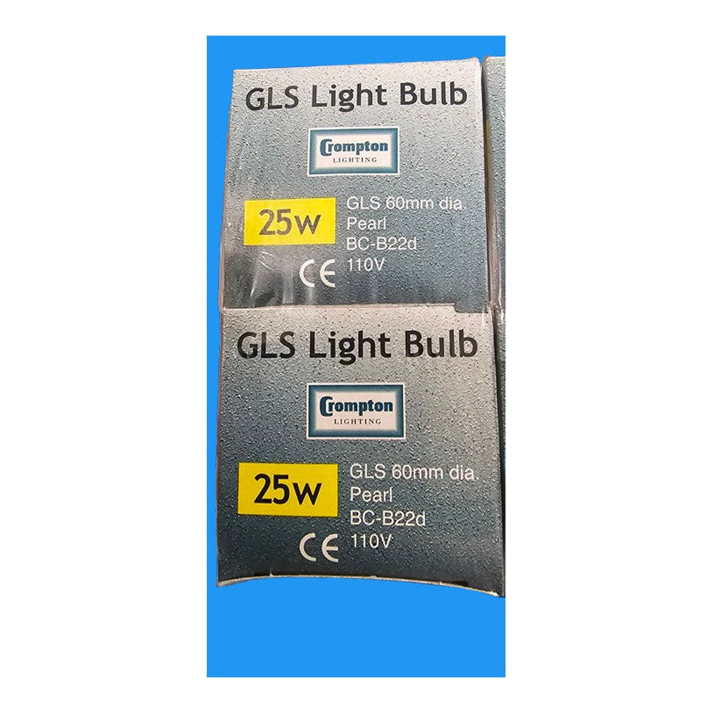 BC-B22d 25W 110V Pearl GLS Light Bulb Crompton 110v