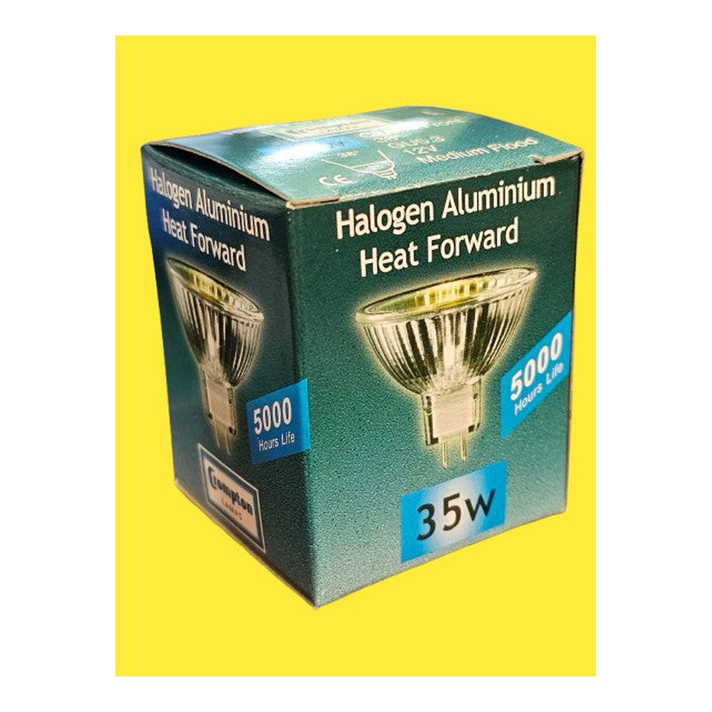 2 GU5.3 35W Crompton Halogen Aluminium Heat Forward Bulb shape Lamp Medium Flood