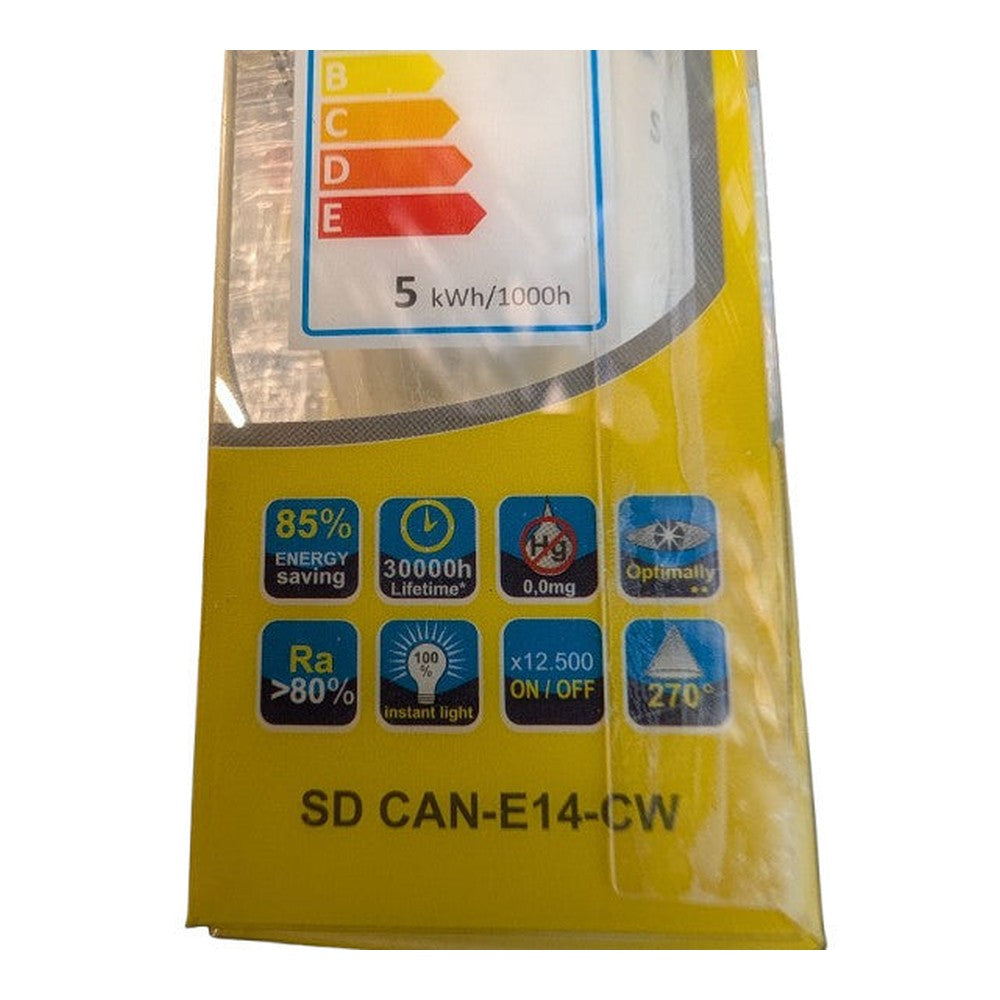 E14 C37 Dimmable LED Candle Bulbs – 5W 400lm Cool White