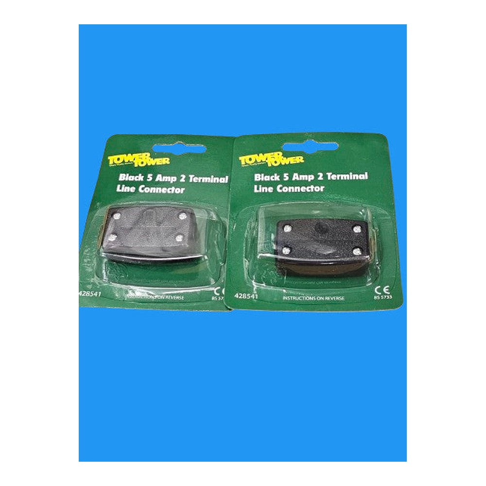 Black 5 Amp 2 Terminal Line Connector GET Tower For Joinging Flexes up to 5Amp