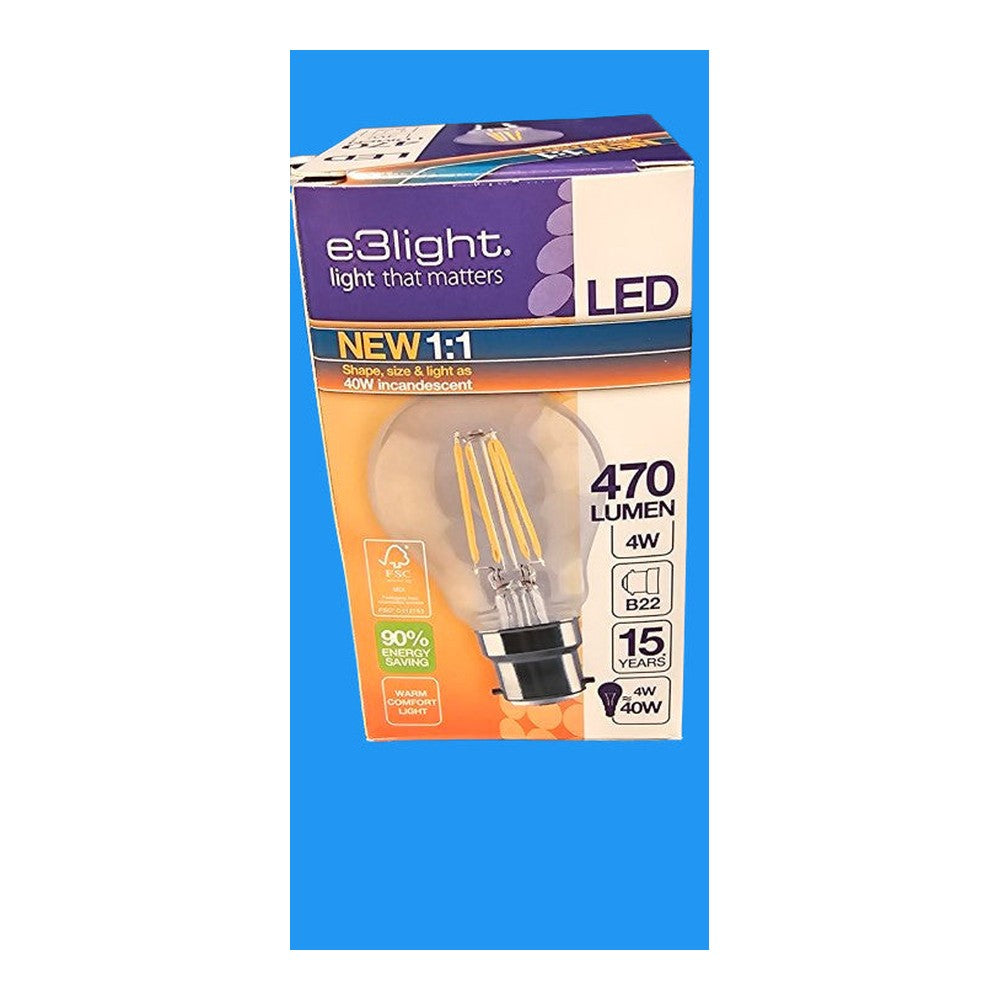 2 x Ɓ22 E3light 470lm 4w = 40w  Warm Comfort Light Bulbs Lamps