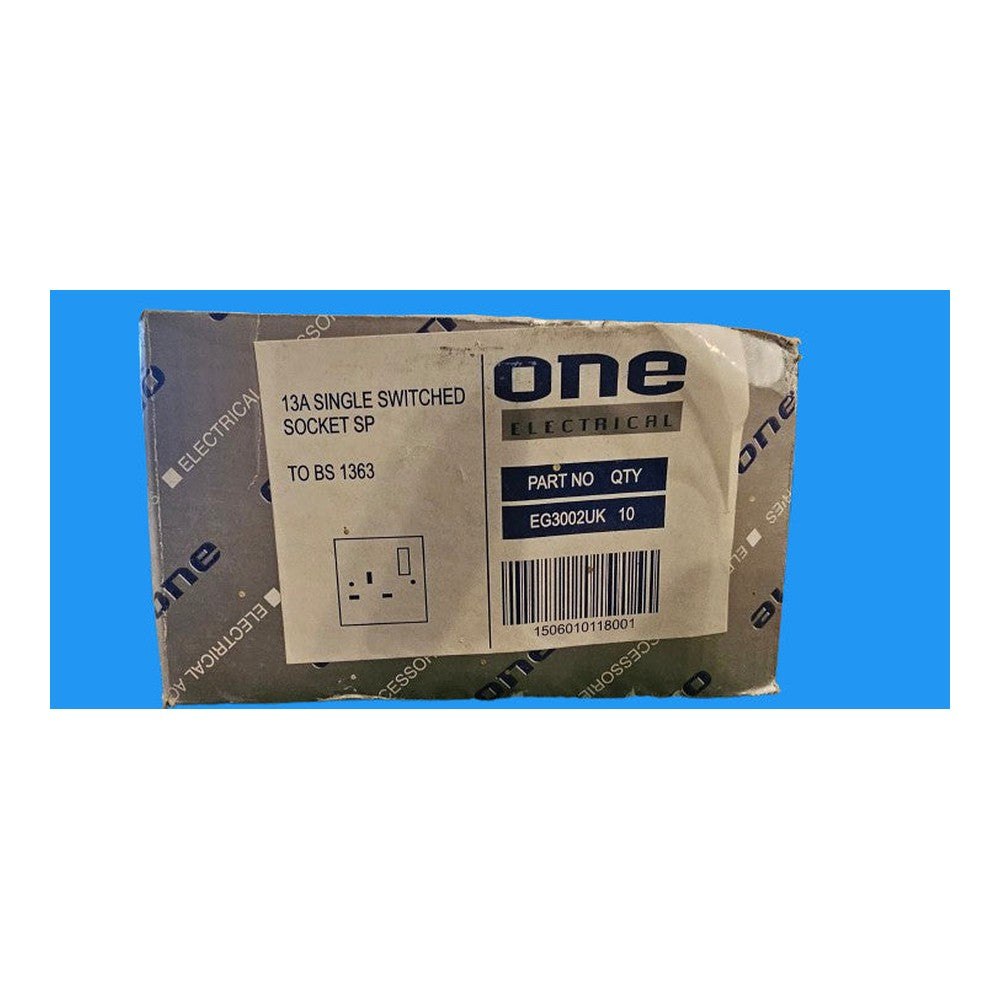 13A Single Switched Socket SP White To BS 1363 One Electrical
