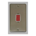 Legrand 733020 D P Switch 2 Gang 45 Amp Cooker/Shower Brushed Steel 146 x 86mm