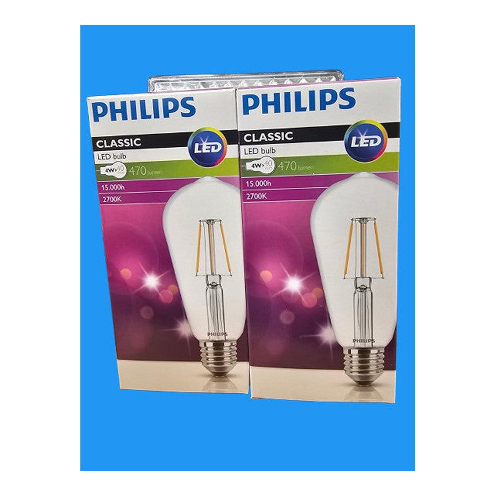 2 x 4w E27 ES Philips Classic LED Bulb Lamp 470lm