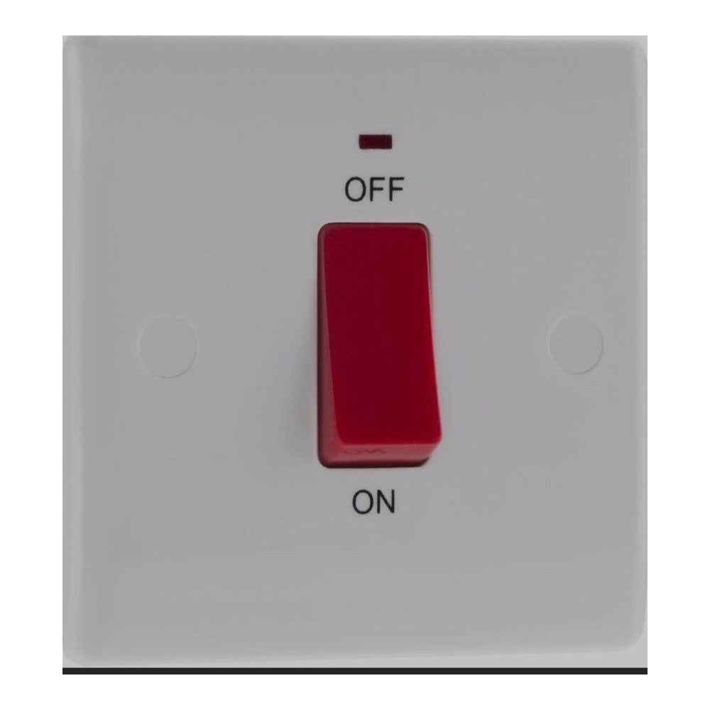 BG Nexus 45A DP Switch With LED Single Plate 874-01