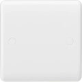 Single Gang Blank Plate Wall Socket Cover White Curved Knightsbridge Pack Of 2