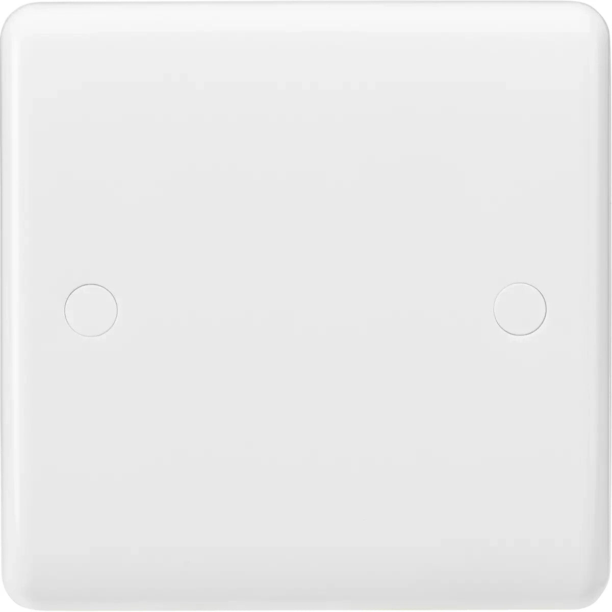 Single Gang Blank Plate Wall Socket Cover White Curved Knightsbridge Pack Of 2