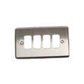 1 x 4 Grid Front Plate Brushed Steel New Sollysta WRGP4BS