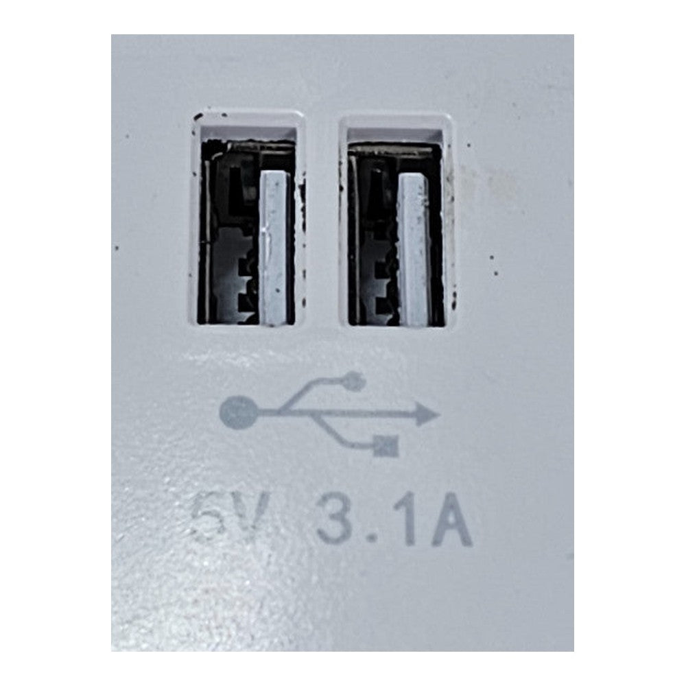 Opus 2 Gang 13A USB Switched Double Socket White