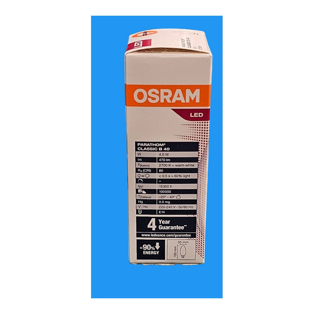 E14 4w = 40w Osram ( 3 Pack ) LED Bulb Lamp Candle 470lm Warm White 2700k