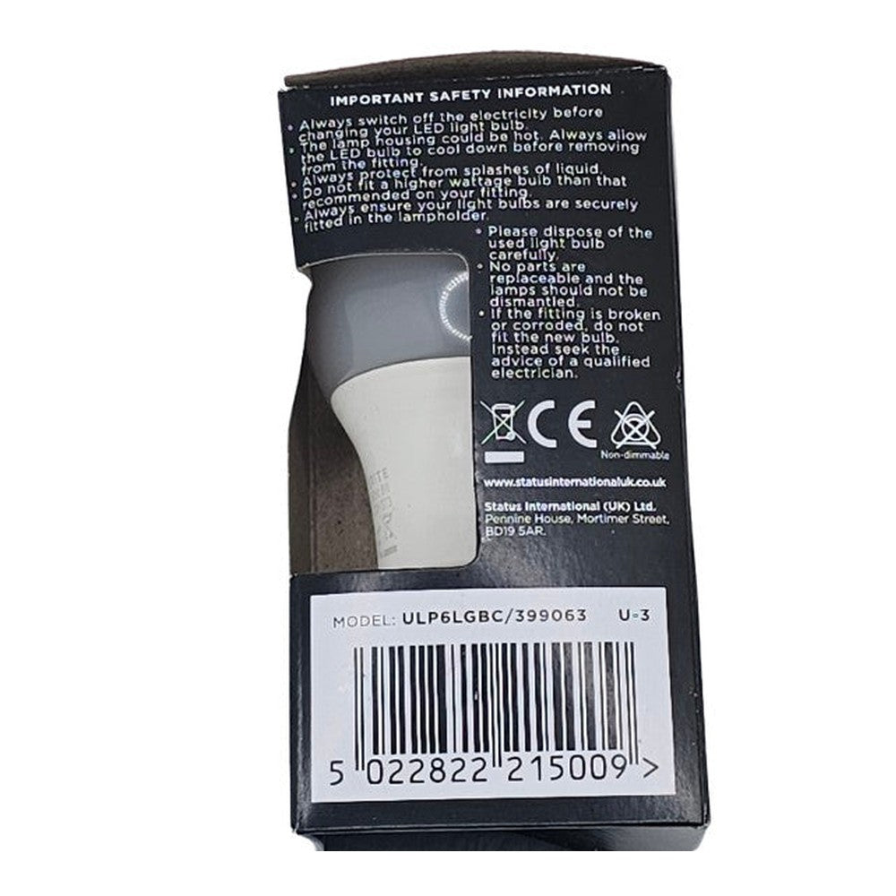 BC / B22 LED 6w = 40w ( Pack of 3 ) Ultrabrite Bulb Lamp GLS Classic Warm White