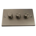 Causeway 3 gang 2W 400W Dimmer Switch Satin Chrome Three Dimmers Switch