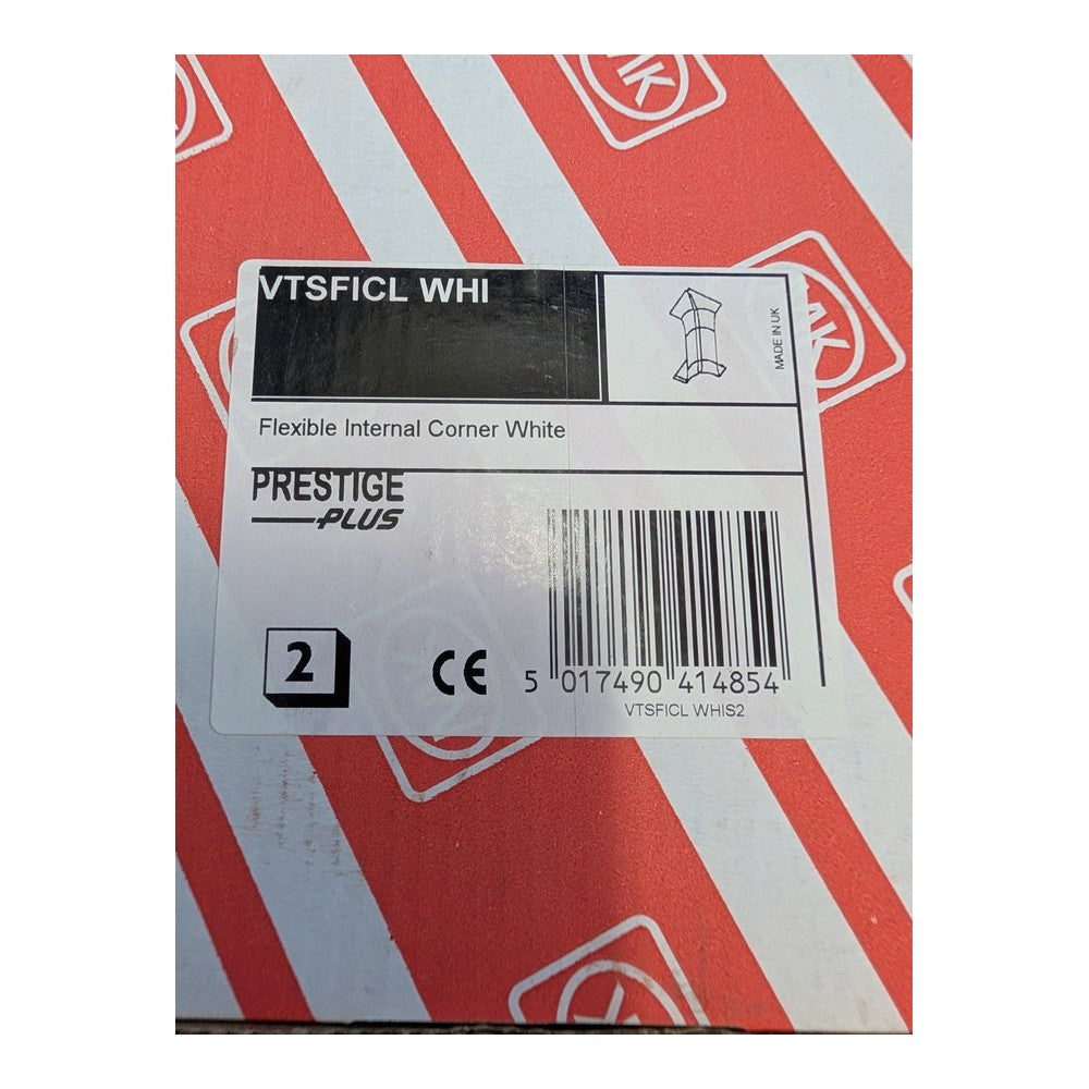 MK VTSFICL WHI Prestige Plus Trunking Flexible Internal Corner White Box of 2
