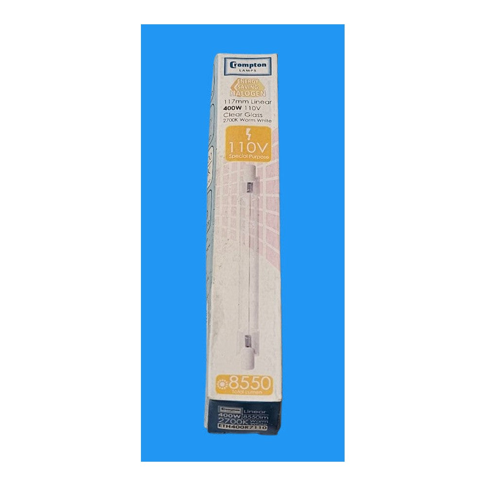 R7s 400w Crompton 110v 117mm Linear 2700 Warm White Dimmable