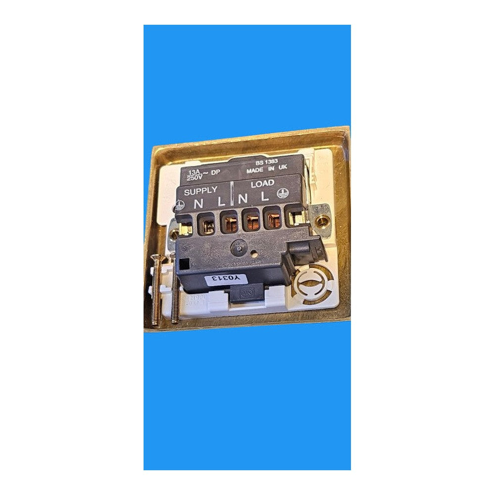 MK Switched Connection Unit Dule Pole 13A Switched Polished Brass K5361RPPBS