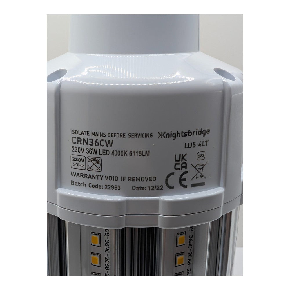 LED E40 36W Knightsbridge Corn Lamp 4000K 5115lm CRN36CW IP20 High Output
