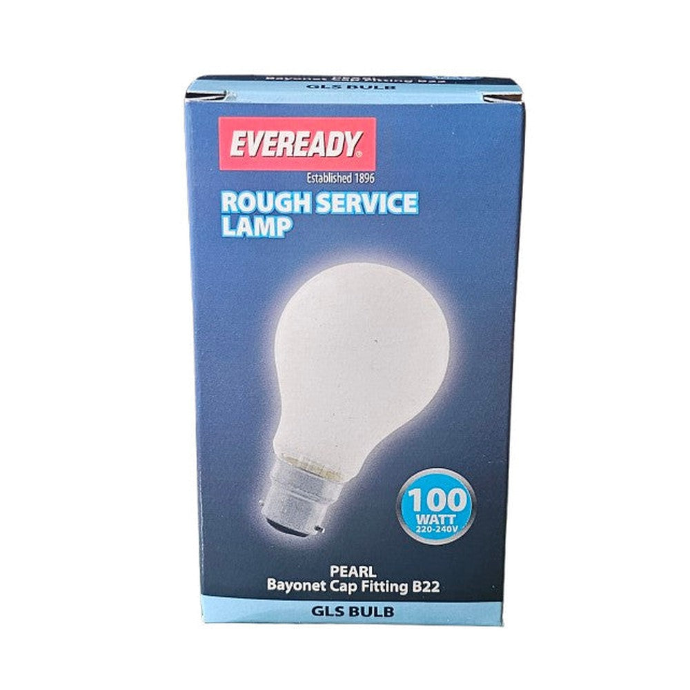 B22 100w ( Pack of 2 ) Eveready Rought Service GLS Lamp Bulb 1200lm