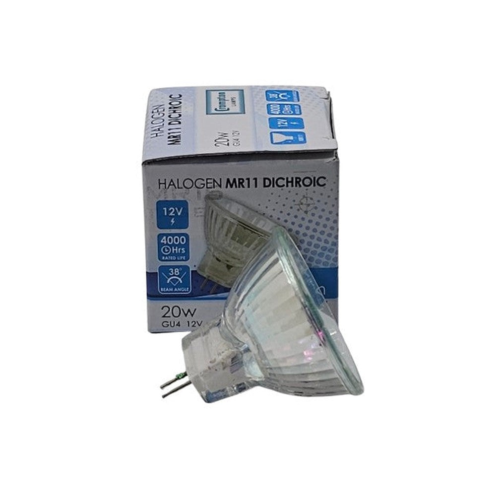 MR11 GU4 20W ( Pack of 2 ) Crompton Dichroic 90lm Bulb Lamp 12v Warm White