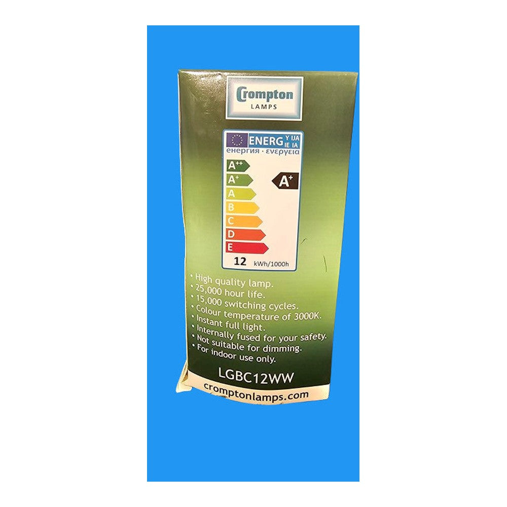 BC 12W LED GLS ( Pack of 3 ) Crompton Warm White 3000k Bulb Lamp 1050lm A+