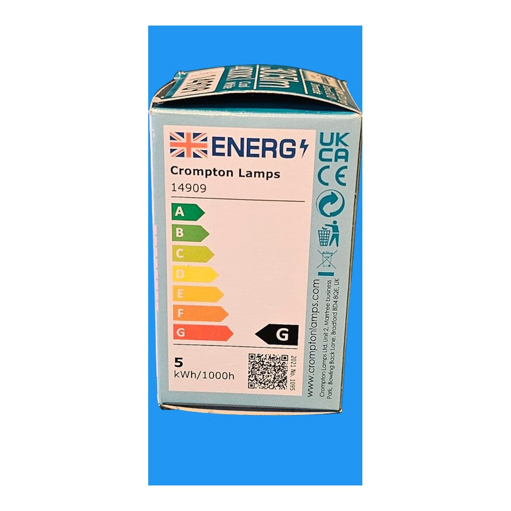 GU10 4.9W LED Crompton LONG BARREL Dimmable 4000k Cool White 305lm Energy Saving
