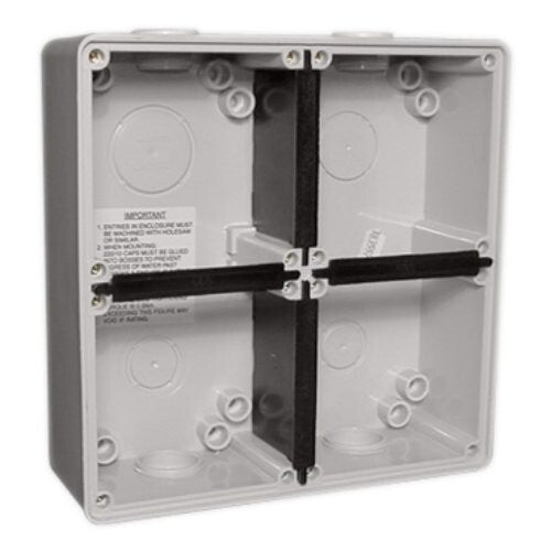 Mounting Enclosure 4 Gang 2x25 2x32mm Screwed Conduit Entries Grey Clipsal 56E4