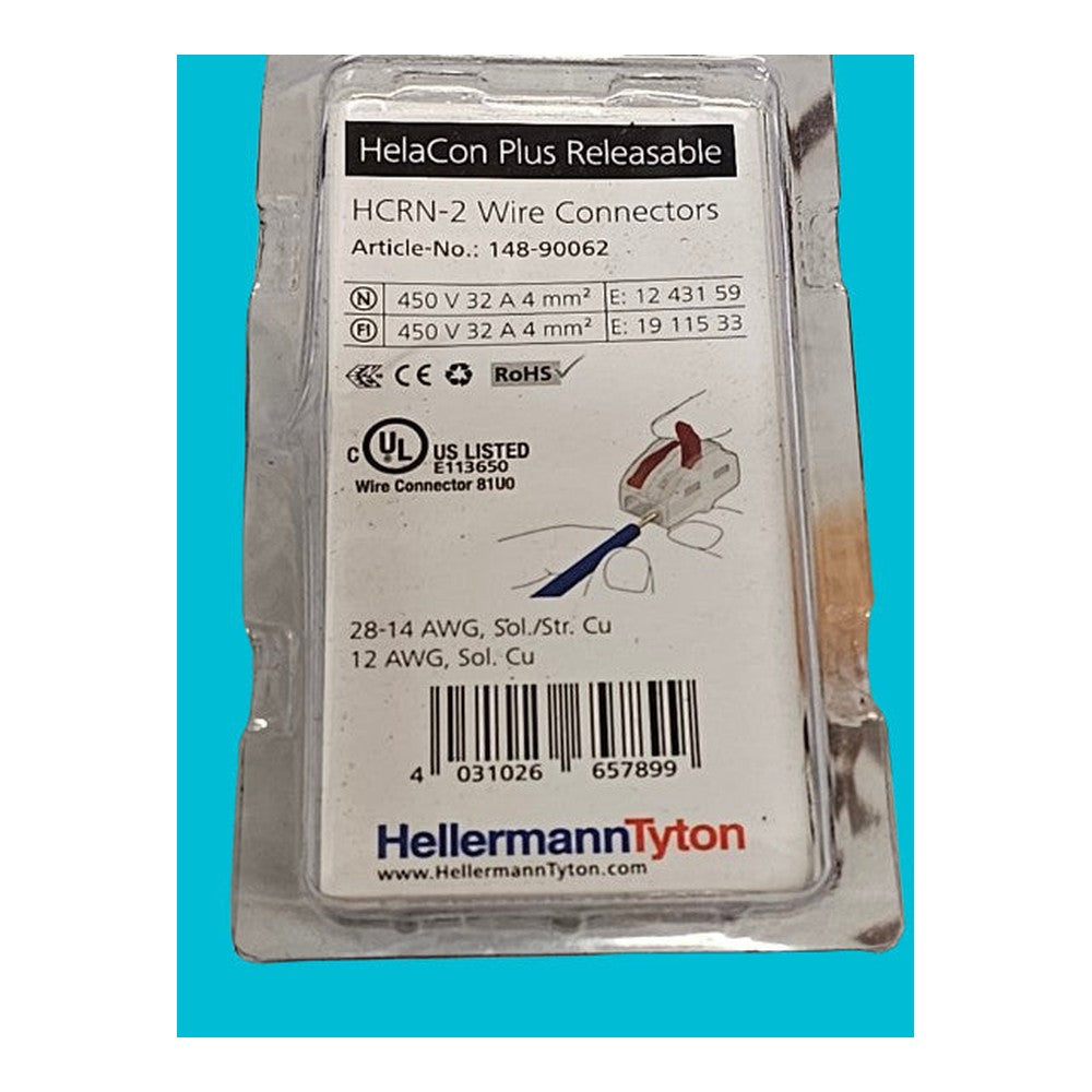 5 Packs of 10 HCRN-2 Wire Connectors HellermannTyton HelaCon Plus Releasable