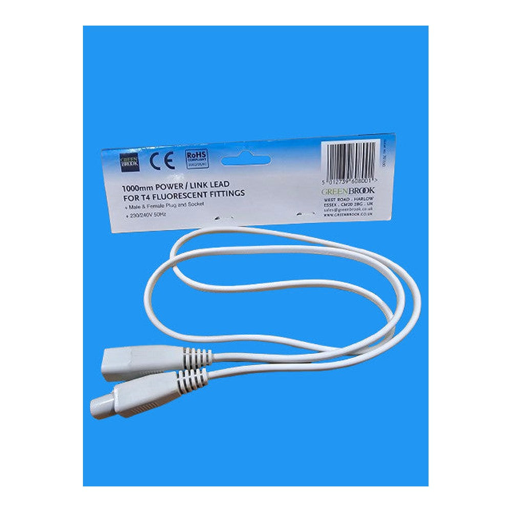 1m Power Link Lead for T4 M Fluorescent Fittings mini Slimline