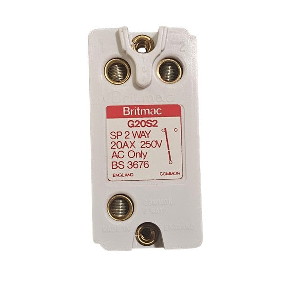 Britmac G20S2, 2 way DP switch 20A Polished Brass