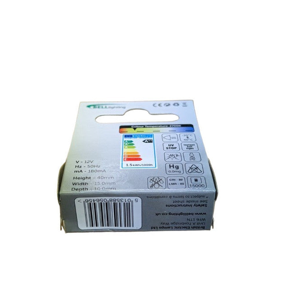 2x Bell Lighting 05645 1.5W (=15w) Pro LED G4 Capsule 120LM 2700K Warm White