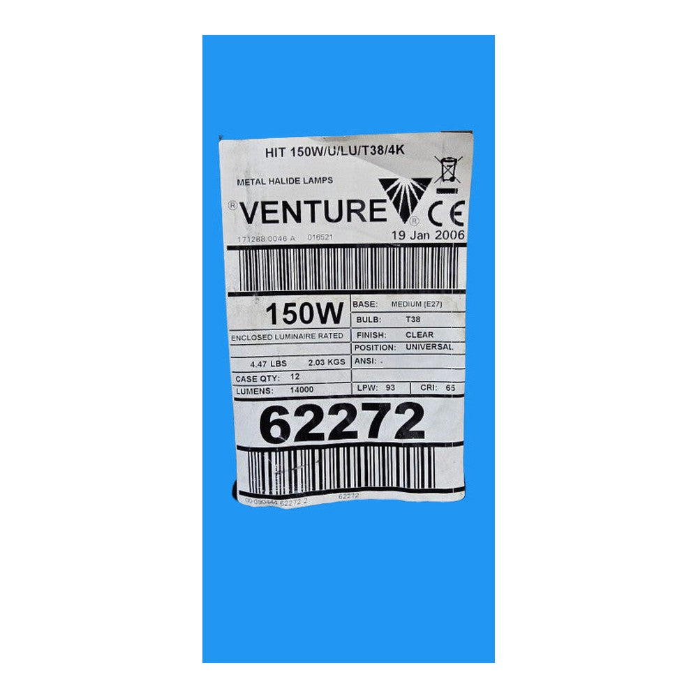 E27 T38 HIT 150W/U/LU/T38/740 Venture 62272  Metal Halide Bulb 14000lm