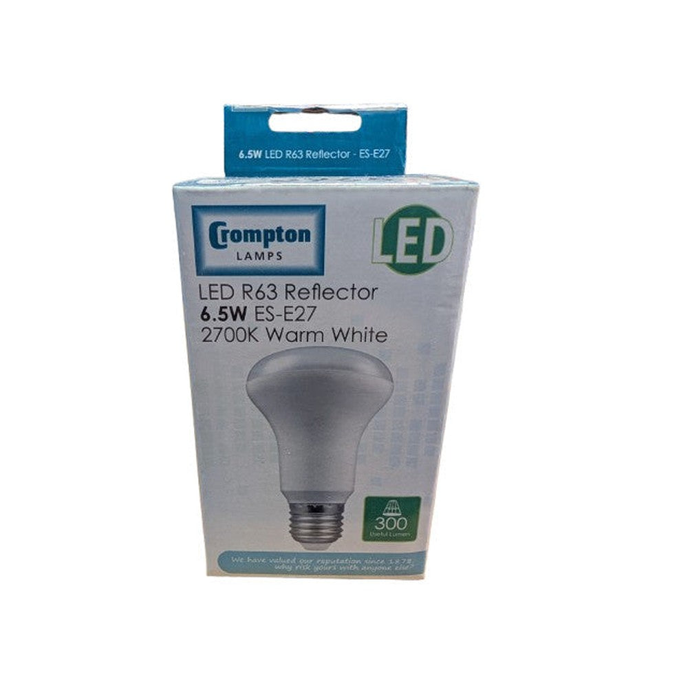 2x LED Reflector Lamps Crompton 3965 R63 6.5W ES-E27 Warm White 3965